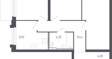 3-к. квартира, 64&nbsp;м²
