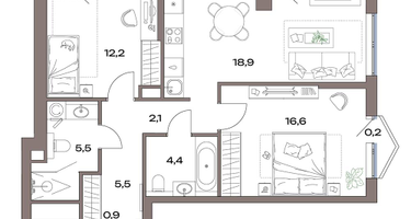 3-к. квартира, 67&nbsp;м²