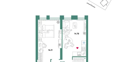 2-к. квартира, 44&nbsp;м²