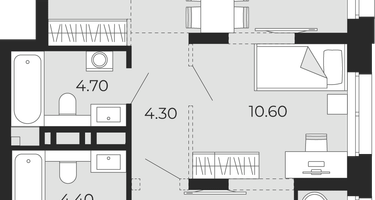 2-к. квартира, 64 м²