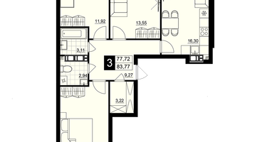 3-к. квартира, 80 м²