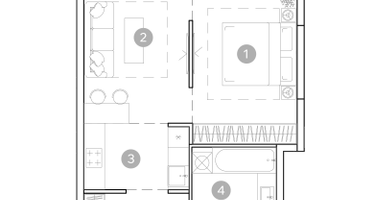 2-к. квартира, 43&nbsp;м²