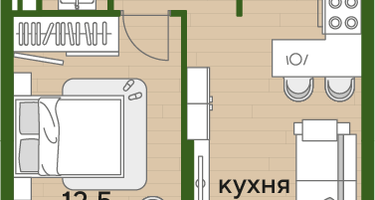 1-к. квартира, 35 м²