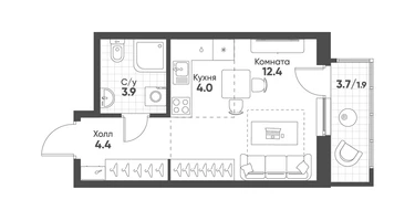 Студия, 26&nbsp;м²