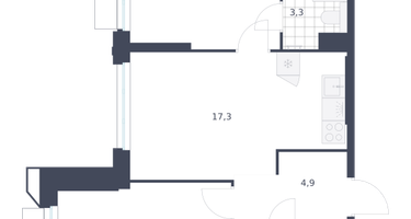 2-к. квартира, 59&nbsp;м²