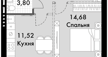 1-к. квартира, 36 м²