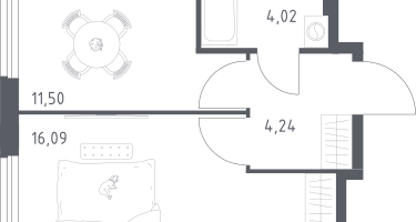 1-к. квартира, 35&nbsp;м²
