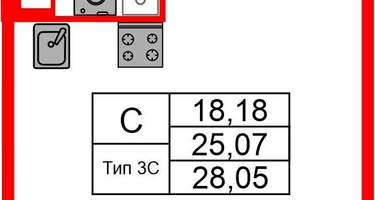 Студия, 25 м²