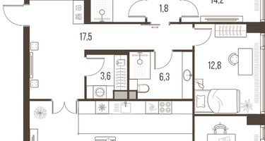 4-к. квартира, 119&nbsp;м²
