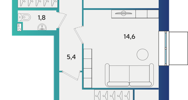 2-к. квартира, 61&nbsp;м²
