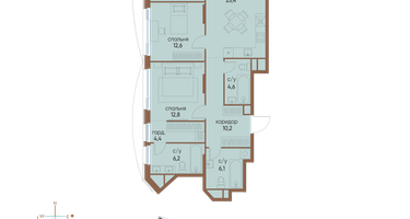 3-к. квартира, 96&nbsp;м²