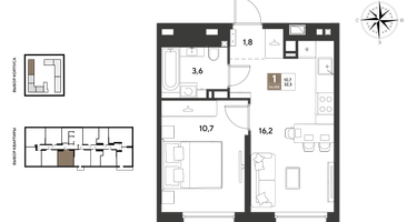 1-к. квартира, 32 м²