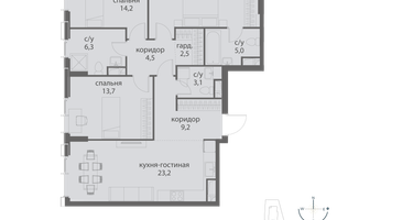 3-к. квартира, 99&nbsp;м²