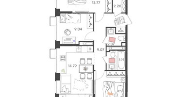 3-к. квартира, 68&nbsp;м²