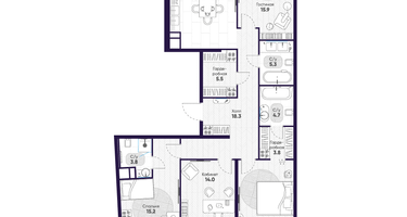 4-к. квартира, 127 м²