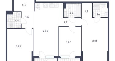 3-к. квартира, 101&nbsp;м²