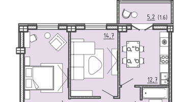 2-к. квартира, 59&nbsp;м²