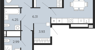 3-к. квартира, 75&nbsp;м²