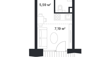 Студия, 26 м²