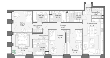 5-к. квартира, 148 м²