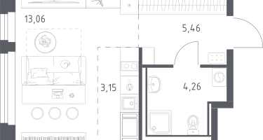 Студия, 25&nbsp;м²