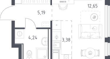 Студия, 25&nbsp;м²