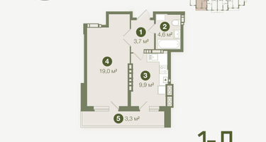 1-к. квартира, 40&nbsp;м²