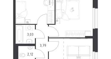Студия, 52&nbsp;м²