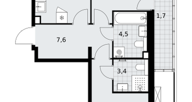 2-к. квартира, 61 м²