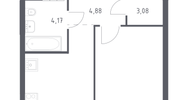 1-к. квартира, 37&nbsp;м²