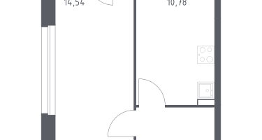 1-к. квартира, 36&nbsp;м²