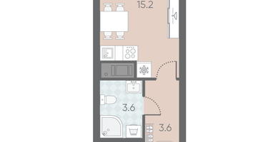 Студия, 22&nbsp;м²