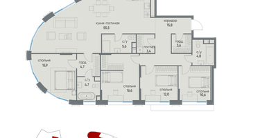 5-к. квартира, 153 м²