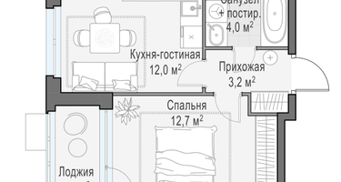 1-к. квартира, 31 м²