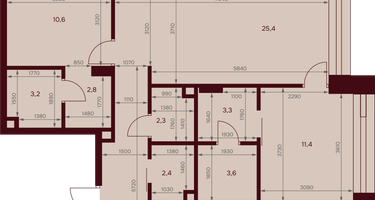 2-к. квартира, 74&nbsp;м²