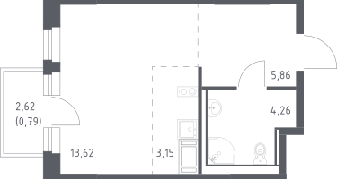 Студия, 27&nbsp;м²