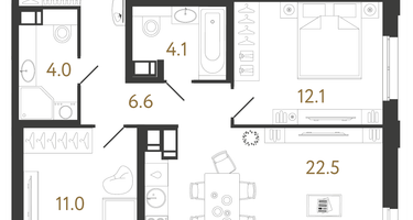 2-к. квартира, 64&nbsp;м²