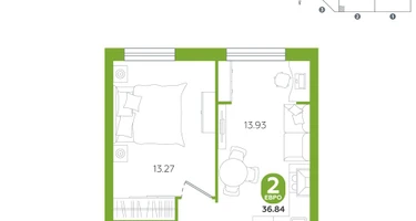 2-к. квартира, 36&nbsp;м²