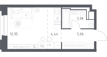 Студия, 26&nbsp;м²