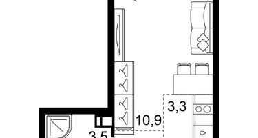 1-к. квартира, 20&nbsp;м²