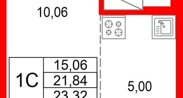 Студия, 21&nbsp;м²