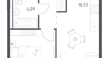 1-к. квартира, 35&nbsp;м²