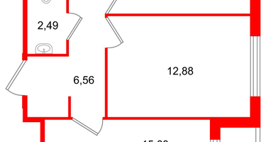 2-к. квартира, 55&nbsp;м²