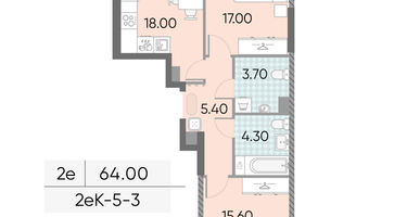 Студия, 64&nbsp;м²