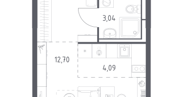 Студия, 25&nbsp;м²