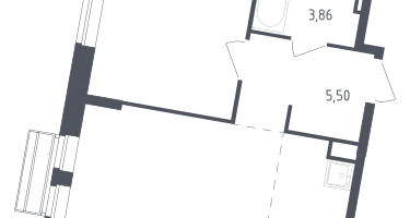 Студия, 43&nbsp;м²