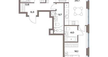 3-к. квартира, 69 м²