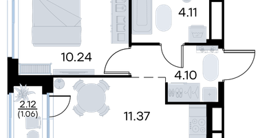 1-к. квартира, 30&nbsp;м²