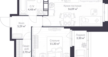 Студия, 42&nbsp;м²