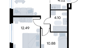 2-к. квартира, 51 м²